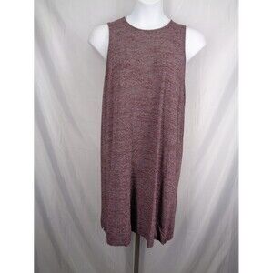 J Jill Wearever Collection Burgundy Marled Knit Sleeveless Dress Size XL Petite